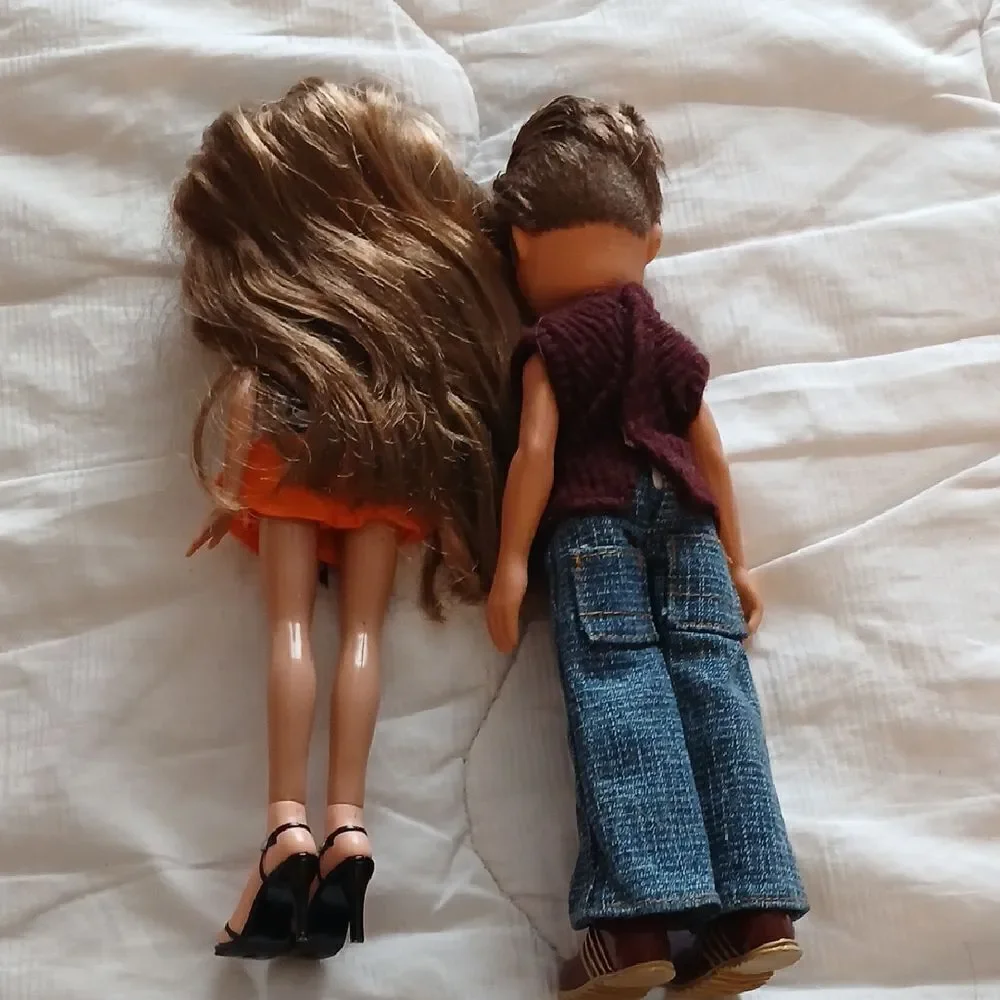 Fashion Doll Set with Orange and Purple Outfits